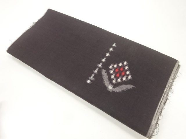 JAPANESE KIMONO / ANTIQUE FLORAL PATTERN WOVEN MEISEN KIMONO ARAIHARI